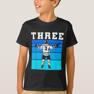 T-shirt Garçon de hockey 3e anniversaire Trois anniversair