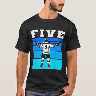 T-shirt Garçon de hockey 5e anniversaire Cinq anniversaire