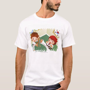 T-shirt Garçon de karaté jugeant en bois avec des autres