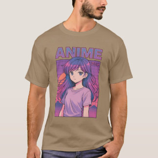 T-shirt Garçon du coucher de soleil d'anime vaporwave