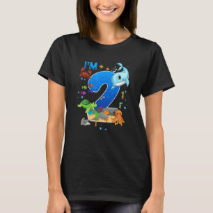 T-shirt Garçon et fille 2 ans anniversaire baleine poisson