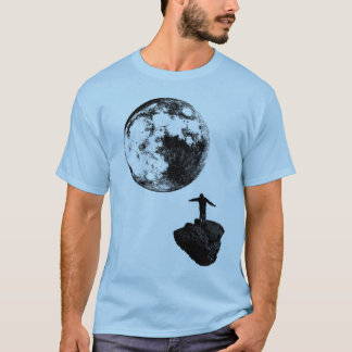 T-shirt Garçon et la lune - noir