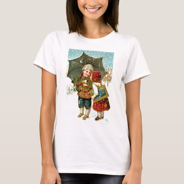 T-shirt Garçon, fille et parapluie (Devant)