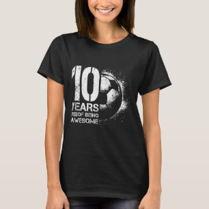 T-shirt Garçon Fille Footballeur Football 10 Ans 10e Anniv