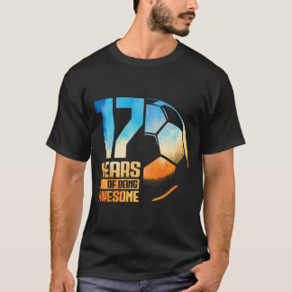T-shirt Garçon Fille Footballeur Football 17 Ans 17e Anniv