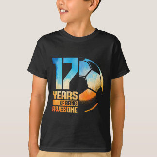 T-shirt Garçon Fille Footballeur Football 17 Ans 17e Anniv
