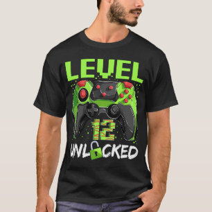 T-shirt Garçon gamer de 12 ans Joyanniversaire Niveau 12