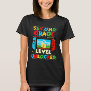 T-shirt Garçon gamer vidéo débloqué niveau 2e année Enfant