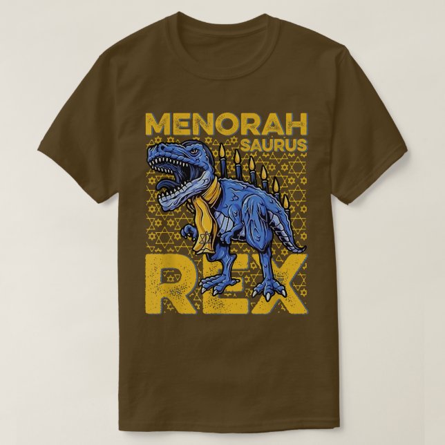 T-shirt Garçon Hanoukka, Enfants Hanoukka, Menorah Saurus  (Design devant)
