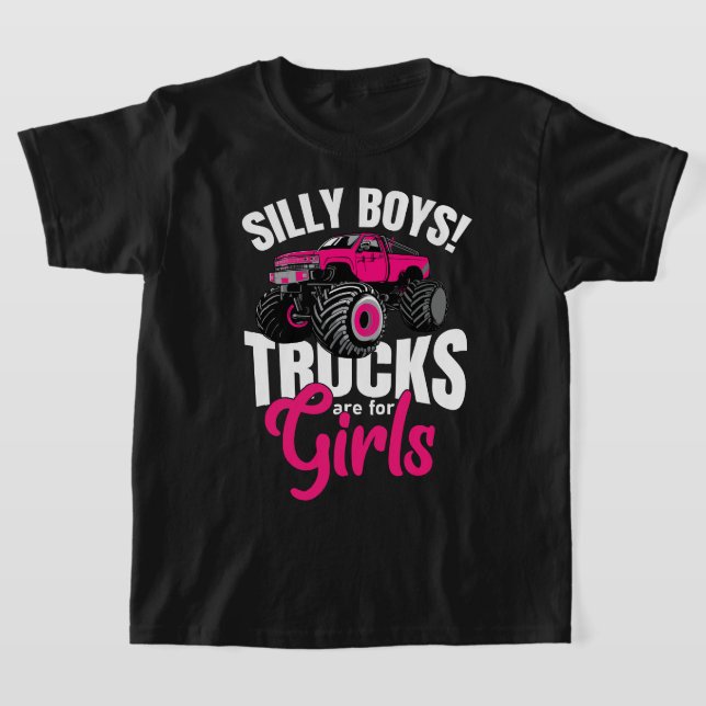 T-shirt Garçon idiot, les camions sont pour les filles (Poser)