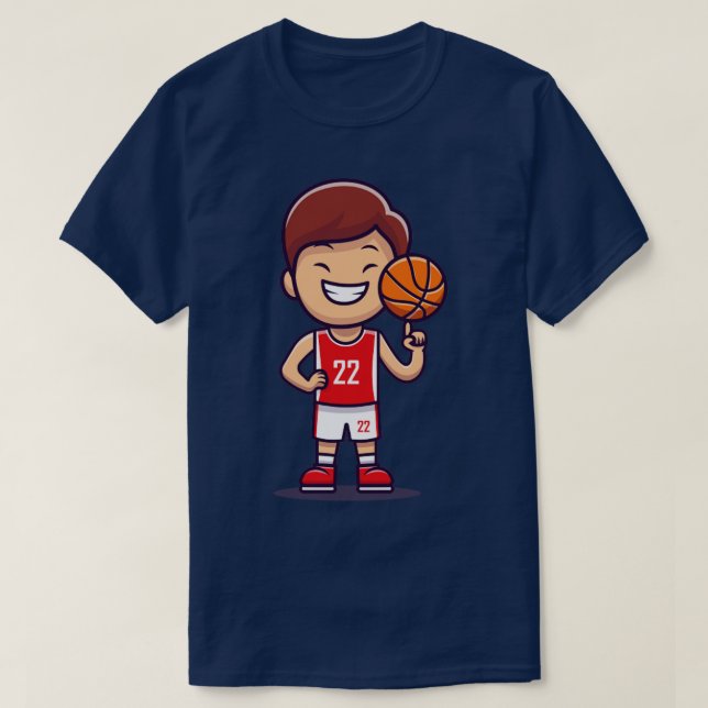 T-shirt Garçon Jouant Au Basket (Design devant)
