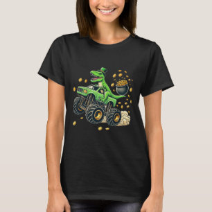 T-shirt Garçon Monster Truck T-rex St Patricks Day Dinosau