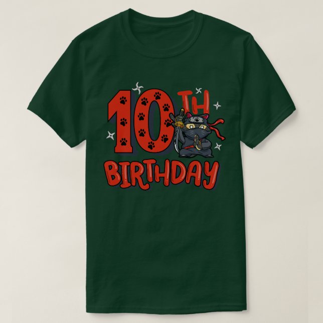 T-shirt Garçon Ninja 10e Anniversaire 10 Ans Samouraï B (Design devant)