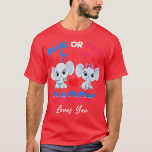 T-shirt Garçon Ou Fille Papa Vous Aime Éléphant Rose Bleu