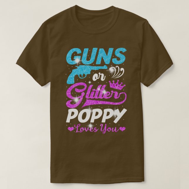 T-shirt Garçon Ou Fille Pink Ou Blue Poppy Vous Aime Genre (Design devant)