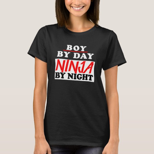 T-shirt Garçon Par Jour Ninja Par Night Jeu Ninja (Devant)