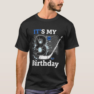 T-shirt Garçon pour fête d'anniversaire de 8 ans de hockey