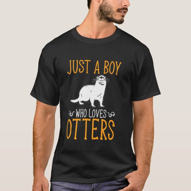 T-shirt Garçon Qui Aime Les Otters Drôle Otter (Devant)