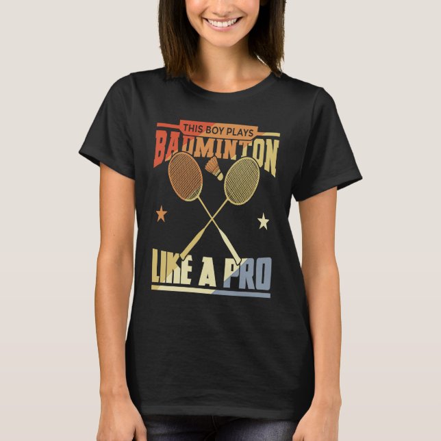 T-shirt Garçon qui joue Badminton (Devant)