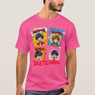 T-shirt Garçon Ramen Boba Thé Bubble Thé Croquet mignon