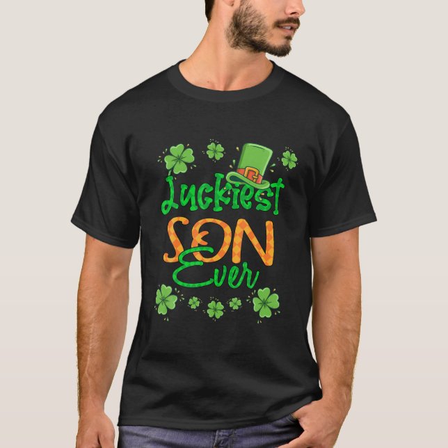 T-shirt Garçon Saint Patrick Jour Fils Luckiest jamais St  (Devant)
