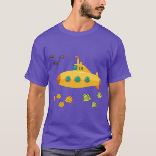T-shirt Garçon sous-marin jaune rétro