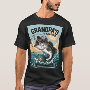 T-shirt Garçon Toddler Grand-Père Copain de Pêche Bass Pêc