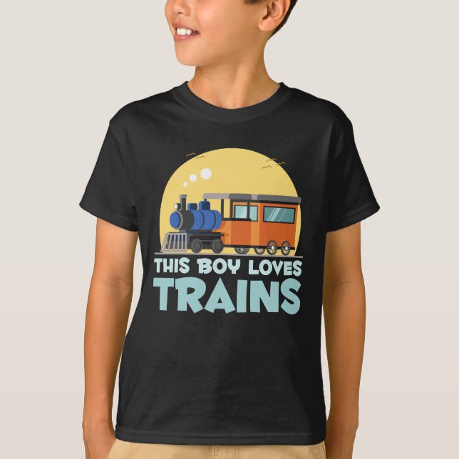 T-shirt Garçon Train Lover Locomotive Son Enfants Trains (Devant)