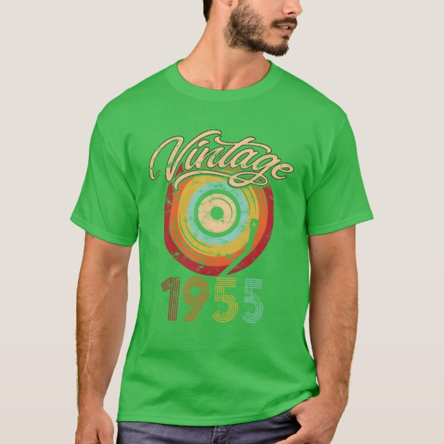 T-shirt Garçon vinyle vintage anniversaire 1955 (Devant)