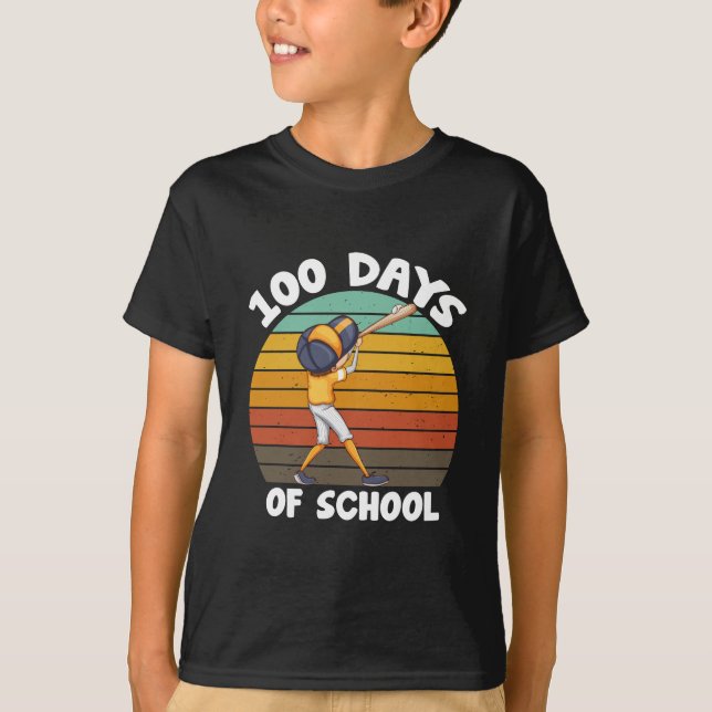 T-shirt Garçons 100 jours d'école Baseball 100e jour (Devant)