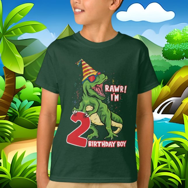 T-shirt garçons 2e anniversaire dinosaure (Créateur téléchargé)
