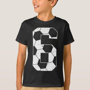 T-shirt Garçons 6e Anniversaire Enfant Footballeur Footbyl