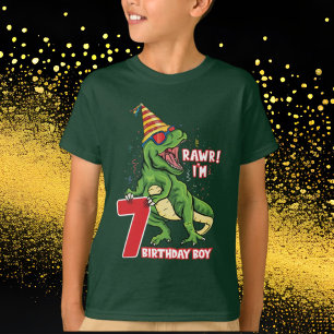 T-shirt garçons 7e anniversaire dinosaure