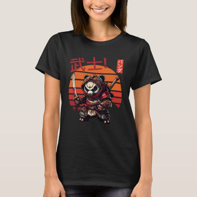 T-shirt Garçons Amour Samouraï Rétro Panda (Devant)