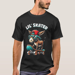 T-shirt Garçons Âne Enfants Sur Un Skateboard Skateur