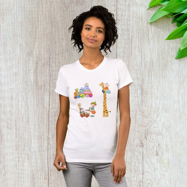 T-shirt Garçons avec pépinière train Giraffe et Wagon (Créateur téléchargé)