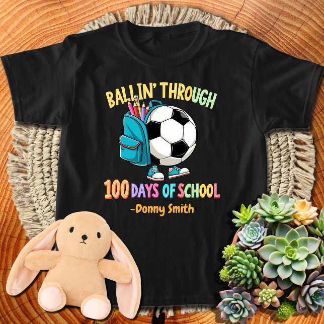 T-shirt Garçons ballon de football à 100 jours de l'école (Créateur téléchargé)