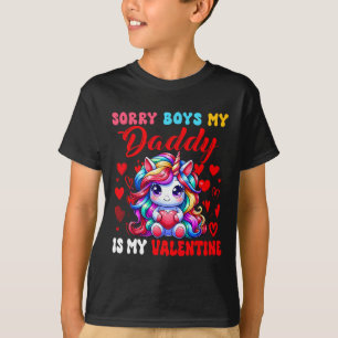 T-shirt Garçons Blague Drôle Papa Est Mon Valentin Licorne
