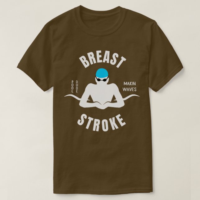 T-shirt Garçons Breaststroke Pool Mec par Garçons Piscine  (Design devant)