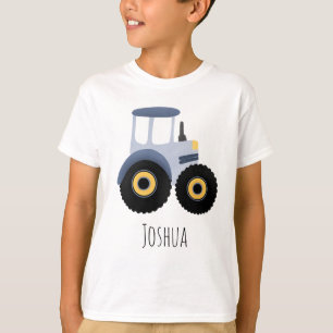 T-shirt Garçons Cute Blue Farm Tracteur Cartoon Enfants