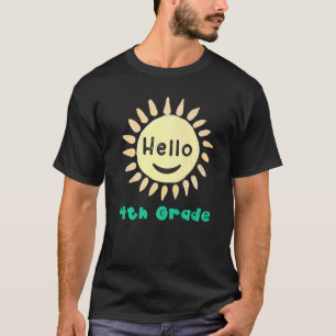 T-shirt Garçons de 4e année Filles Enseignant Bonjour Quat