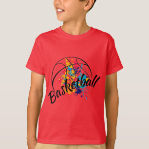 T-shirt garçons de basket-ball aquarelle