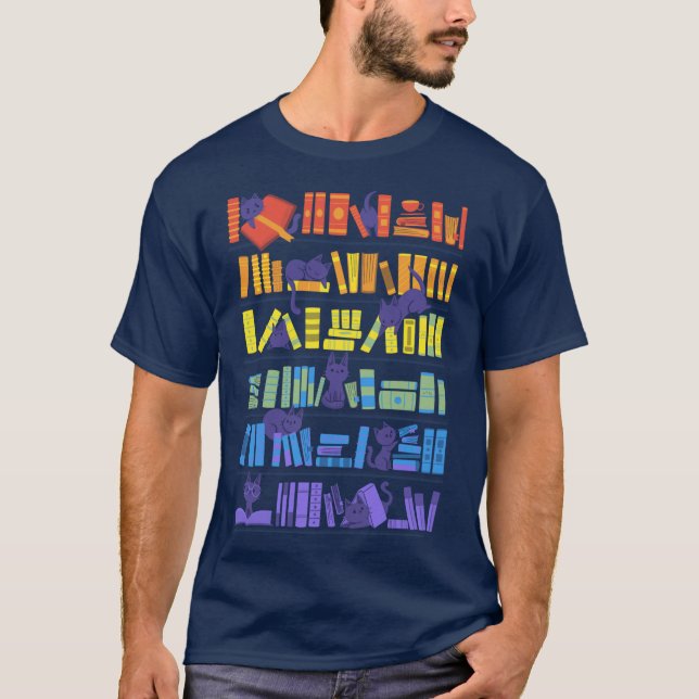 T-shirt Garçons de chatons de bibliothèque (Devant)