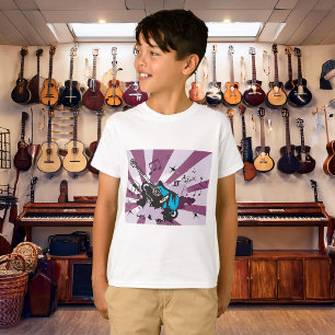 T-shirt Garçons de guitare bleu