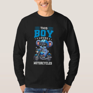 T-shirt Garçons de koala de moto de cycliste d'enfants