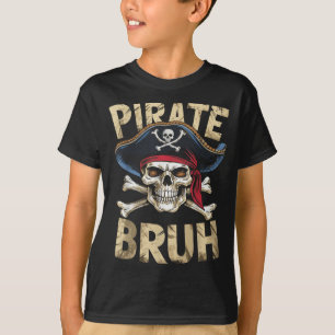T-shirt Garçons d'Halloween Bruh Crâne de Pirate Os Croisé