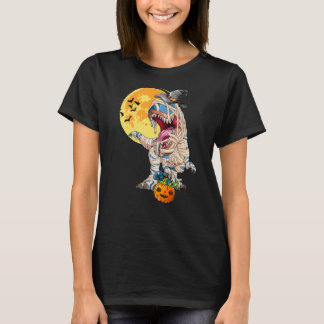 T-shirt Garçons d'Halloween Dinosaure T Rex Momie Chapeau
