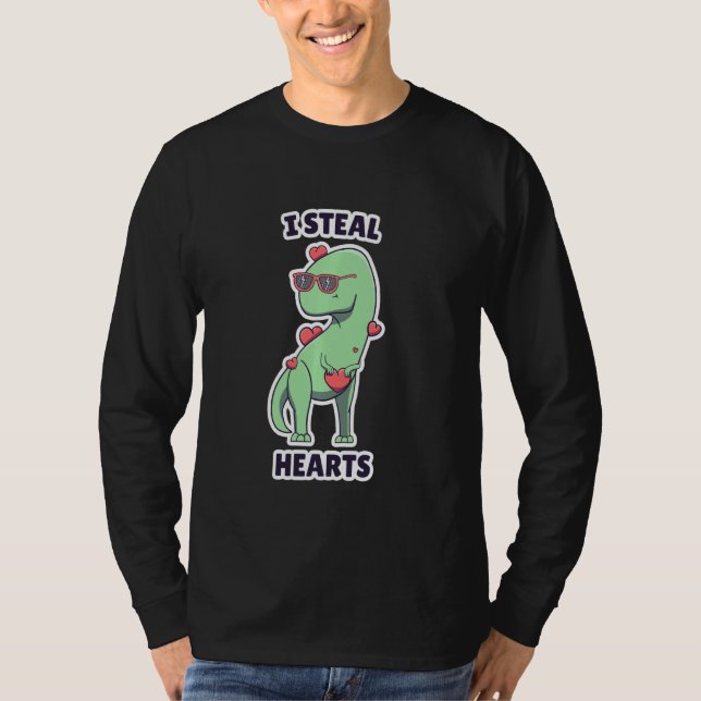 T-shirt Garçons Dinosaur T Rex Valentines Jour Enfants Je  (Devant)