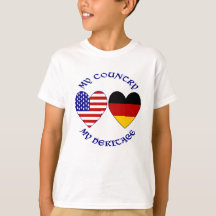 T-shirt garçons drapeaux USA Allemagne coeurs pays