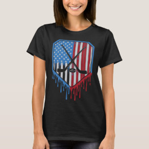 T-shirt Garçons drôles de dégoulinade de hockey Crème glac